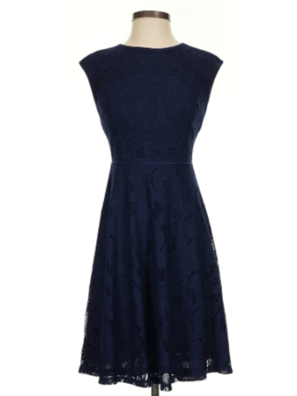 Wisp Navy Lace Fit & Flare Dress Women's Size 8 Cocktail Wedding